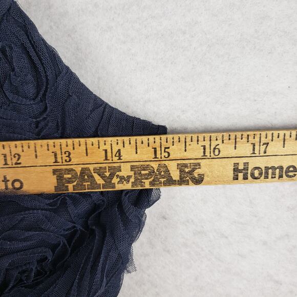 Trixxi Size 5 High Neck Fit & Flare Mini Dress Navy Textured Floral Rhinestone - Picture 7 of 11